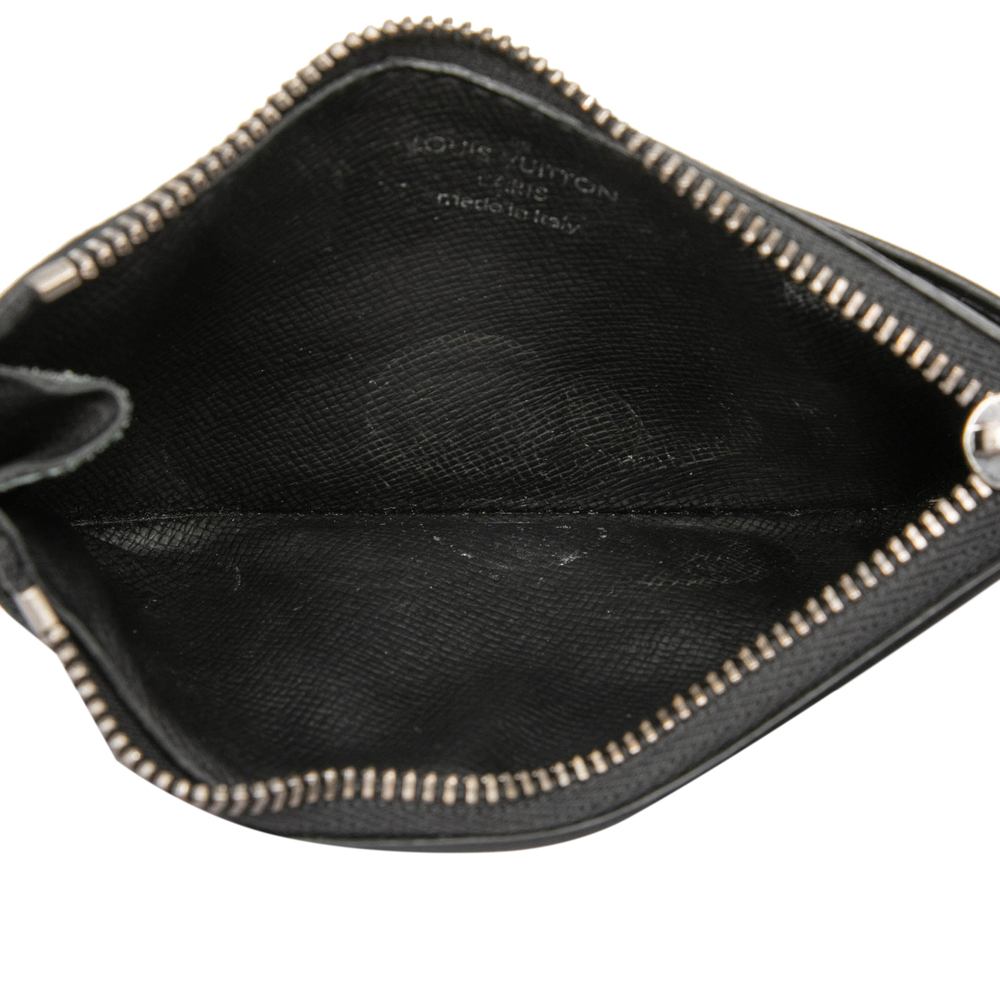 Pre-Loved Louis Vuitton Monogram Eclipse Reverse Taigarama Coin Card Holder - Picture 4 of 6